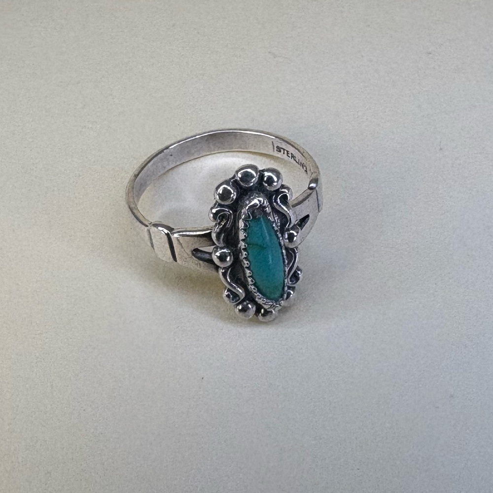 Southwest turquoise & Sterling silver ring size 5.5